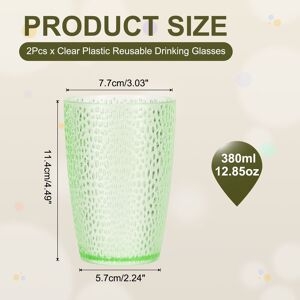 Unique Clear Plastic Reusable Drinking Glasses, 6.8oz Hobnail Water Cup(Brown, 2Pcs) Green 12.8oz Unique Clear Plastic Reusable Drinking Glasses, 6.8oz Hobnail Water Cup(Brown, 2Pcs) Green 12.8oz