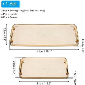Unique 2Pcs Serving Tray 16.1 Amber 16.1 In. L X 8.7 In. W X 0.6 In. H Unique 2Pcs Serving Tray 16.1 Amber 16.1 In. L X 8.7 In. W X 0.6 In. H