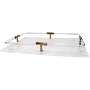 Vivience Acrylic Rectangle Tray with Gold Detail on Handle Clear/Gold 11.0 In. L X 15.75 In. W X 2.75 In. H Vivience Acrylic Rectangle Tray with Gold Detail on Handle Clear/Gold 11.0 In. L X 15.75 In. W X 2.75 In. H