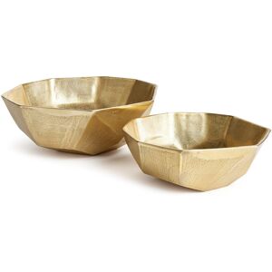 Porch & Petal Rova Serving Bowls, Set Of 2 Gold 14.75 In. W X 5.5 In. H X 15.25 In. D Porch & Petal Rova Serving Bowls, Set Of 2 Gold 14.75 In. W X 5.5 In. H X 15.25 In. D