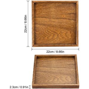 Unique Wood Serving Tray Square Decorative Platter Home Kitchen Table, Brown 9 Inch Unique Wood Serving Tray Square Decorative Platter Home Kitchen Table, Brown 9 Inch