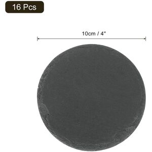 Unique Round Slate Drink Coasters, 4 Inch Black Slate Stone Coasters 16pcs Unique Round Slate Drink Coasters, 4 Inch Black Slate Stone Coasters 16pcs