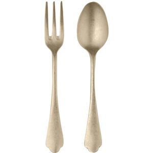 Mepra Stainless Steel w/PVD Titanium Coating Dolce Vita Pewter Champagne Serving Set (Fork and Spoon) Service for 1 Mepra Stainless Steel w/PVD Titanium Coating Dolce Vita Pewter Champagne Serving Set (Fork and Spoon) Service for 1