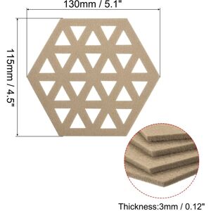 Unique Felt Coasters, Hexagonal Pad Coaster for Drink Cup Pot Bowl Vase Beige 0.1 In. L X 0.45 In. W X 0.1 In. H Unique Felt Coasters, Hexagonal Pad Coaster for Drink Cup Pot Bowl Vase Beige 0.1 In. L X 0.45 In. W X 0.1 In. H