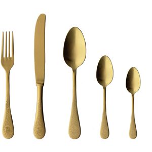Mepra Diana Flatware Set with Moka Spoons - 30 Pieces Ice Gold Service for 6 Mepra Diana Flatware Set with Moka Spoons - 30 Pieces Ice Gold Service for 6