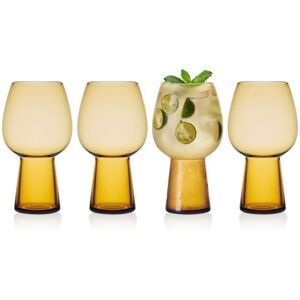Mikasa Phoebe Amber Beer Goblets, 19 Oz Clear/Gold 3.5 In. L X 3.5 In. W X 6.63 In. H Mikasa Phoebe Amber Beer Goblets, 19 Oz Clear/Gold 3.5 In. L X 3.5 In. W X 6.63 In. H