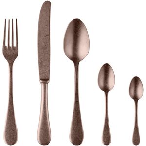 Mepra Vintage Flatware Set with Moka Spoons - 30 Pieces Pewter Bronze Service for 6 Mepra Vintage Flatware Set with Moka Spoons - 30 Pieces Pewter Bronze Service for 6