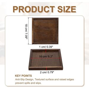 Unique Wooden Serving Tray, Square Decorative Platter Brown 7.1x7.1 Inch Unique Wooden Serving Tray, Square Decorative Platter Brown 7.1x7.1 Inch
