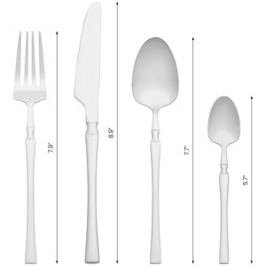 Unique 20 Pcs Silverware Set, Stainless Steel Flatware, Mirror Polished Cutlery Set, Serving Utensils Set for Eating Tableware - 20 PCS Silver 20 PCS Unique 20 Pcs Silverware Set, Stainless Steel Flatware, Mirror Polished Cutlery Set, Serving Utensils Set for Eating Tableware - 20 PCS Silver 20 PCS