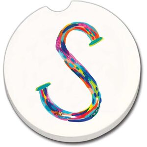 Counterart Absorbent Stoneware Car Coaster, Hello Color S, Set of 2 - 2.5 Multi 2.5 Counterart Absorbent Stoneware Car Coaster, Hello Color S, Set of 2 - 2.5 Multi 2.5