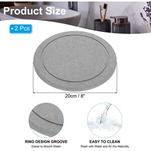 Unique 2 Pack Round Diatomite Drink Coasters Dark Gray 8Inch Unique 2 Pack Round Diatomite Drink Coasters Dark Gray 8Inch