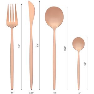 Unique 16 Pcs Silverware Set, Stainless Steel Flatware, Mirror Polished Cutlery Set, Serving Utensils Set for Dining Eating - 16 PCS Rose Gold 16 PCS Unique 16 Pcs Silverware Set, Stainless Steel Flatware, Mirror Polished Cutlery Set, Serving Utensils Set for Dining Eating - 16 PCS Rose Gold 16 PCS