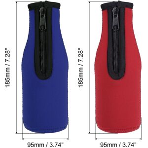 Unique Beer Bottle Sleeves Cooler Insulator Collapsible Neoprene Covers with Zipper - 330ml to 350ml Blue,Red 330ml to 350ml Unique Beer Bottle Sleeves Cooler Insulator Collapsible Neoprene Covers with Zipper - 330ml to 350ml Blue,Red 330ml to 350ml