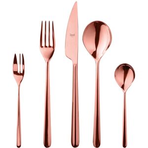 Mepra Linea Flatware Set with Cake Forks - 30 Pieces Bronze Service for 6 Mepra Linea Flatware Set with Cake Forks - 30 Pieces Bronze Service for 6