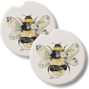 Thirstystone Beautiful Bee 2 Pack Stone Car Coaster for Vehicle Cup Holders Each 2.6” Diameter Manufactured in the USA Multi-Color 2.6 In. L X 2.6 In. W X 0.3 In. D Thirstystone Beautiful Bee 2 Pack Stone Car Coaster for Vehicle Cup Holders Each 2.6” Diameter Manufactured in the USA Multi-Color 2.6 In. L X 2.6 In. W X 0.3 In. D