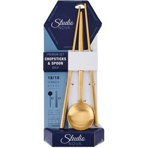 Studio Nova 18.10 Gold Spoonand Chopsticks Gold Service for 1 Studio Nova 18.10 Gold Spoonand Chopsticks Gold Service for 1