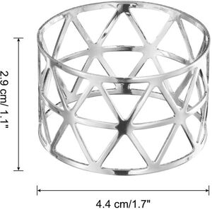 Unique Napkin Rings Metal Triangle-Shaped Napkin Holder for Dinner Silver Silver - 12pcs Unique Napkin Rings Metal Triangle-Shaped Napkin Holder for Dinner Silver Silver - 12pcs