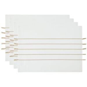 DII Gray and White Stripe Tassel Placemat (Set of 4) White & Stone Service for 4 DII Gray and White Stripe Tassel Placemat (Set of 4) White & Stone Service for 4