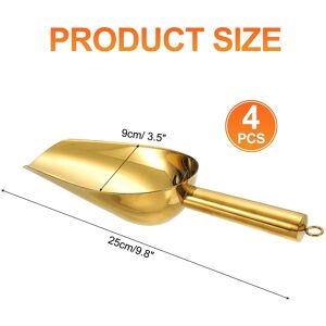 Unique Metal Ice Scoop, Stainless Steel Ice Scooper for Party Bar Gold 9.8 Unique Metal Ice Scoop, Stainless Steel Ice Scooper for Party Bar Gold 9.8