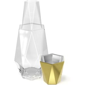Fifth Avenue Crystal Geometric Glass Water Carafe and Tumbler - 37 Oz Clear/Gold 6.25 In. L X 6.25 In. W X 16.0 In. H Fifth Avenue Crystal Geometric Glass Water Carafe and Tumbler - 37 Oz Clear/Gold 6.25 In. L X 6.25 In. W X 16.0 In. H