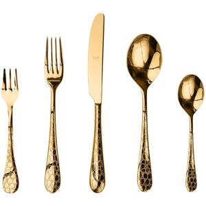 Mepra Coccodrillo Flatware Set with Cake Forks - 30 Piece Gold Service for 6 Mepra Coccodrillo Flatware Set with Cake Forks - 30 Piece Gold Service for 6