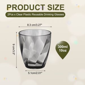 Unique Clear Plastic Reusable Drinking Glasses, Drinking Glasses Diagonal Texture Plastic Water Cup Unbreakable Stackable Grey 10oz Unique Clear Plastic Reusable Drinking Glasses, Drinking Glasses Diagonal Texture Plastic Water Cup Unbreakable Stackable Grey 10oz