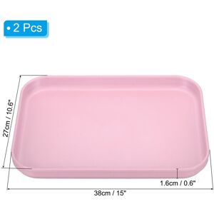 Unique 2Pcs Plastic Fast Food Serving Tray 15 Pink 15 Unique 2Pcs Plastic Fast Food Serving Tray 15 Pink 15