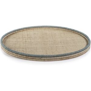 Zodax Laloma Coiled Rattan & Abaca Serving Tray Beige Large-Round Zodax Laloma Coiled Rattan & Abaca Serving Tray Beige Large-Round