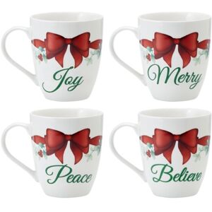 Pfaltzgraff Winterberry Set of 4 Red Ribbon Sentiment Mug, 20 Oz Multi 4.0 In. L X 4.0 In. W X 4.57 In. H Pfaltzgraff Winterberry Set of 4 Red Ribbon Sentiment Mug, 20 Oz Multi 4.0 In. L X 4.0 In. W X 4.57 In. H