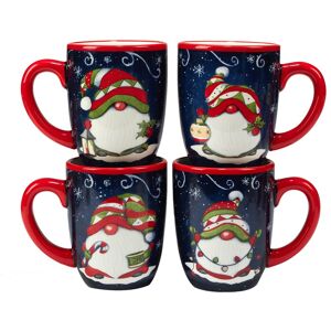 Certified International Holiday Magic Gnomes 16 oz. Mugs, Set of 4 Blue,Red,Multi 13 oz. and up Certified International Holiday Magic Gnomes 16 oz. Mugs, Set of 4 Blue,Red,Multi 13 oz. and up