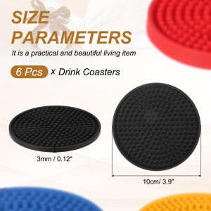 Unique Non-Slip Drink Coasters, Round PVC Desk Coaster for Drinks Tabletop Protection Cups Mat for Office Home Coffee Bar Decor Black 0.12inch Unique Non-Slip Drink Coasters, Round PVC Desk Coaster for Drinks Tabletop Protection Cups Mat for Office Home Coffee Bar Decor Black 0.12inch
