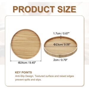 Unique Wooden Serving Tray Round Decorative Platter Light Brown 9.5 Inch Unique Wooden Serving Tray Round Decorative Platter Light Brown 9.5 Inch