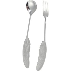 Unique 1 Set Flatware Sets Dishwasher Safe Feather-Designed Spoon Fork 2-Piece Set 304 Stainless Steel Silver Tone 16x3x3cm Silver Tone 0.01 In. L X 0.01 In. W X 0.01 In. H Unique 1 Set Flatware Sets Dishwasher Safe Feather-Designed Spoon Fork 2-Piece Set 304 Stainless Steel Silver Tone 16x3x3cm Silver Tone 0.01 In. L X 0.01 In. W X 0.01 In. H