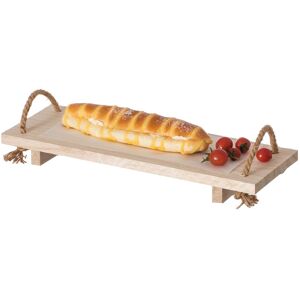 Vintiquewise Decorative Natural Wood Rectangular Tray Serving Board with Rope Handles Beige Vintiquewise Decorative Natural Wood Rectangular Tray Serving Board with Rope Handles Beige