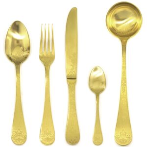 Mepra Casablanca Flatware Set - 49 Pieces Ice Gold Service for 12 Mepra Casablanca Flatware Set - 49 Pieces Ice Gold Service for 12