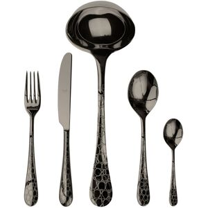 Mepra Coccodrillo Flatware Set - 49 Pieces Black Gold Service for 12 Mepra Coccodrillo Flatware Set - 49 Pieces Black Gold Service for 12