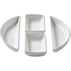 Tag Whiteware Modular 4 Piece Porcelain Dinnerware Serving Set, 13.0L x 4.5W x 1.9H, Dishwasher Safe White 13.0 In. L X 4.5 In. W X 1.9 In. H Tag Whiteware Modular 4 Piece Porcelain Dinnerware Serving Set, 13.0L x 4.5W x 1.9H, Dishwasher Safe White 13.0 In. L X 4.5 In. W X 1.9 In. H
