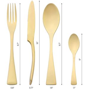 Unique 4 Pcs Silverware Set, Stainless Steel Flatware with Knife Cutlery Set, Serving Utensils Set for Kitchen Eating Tableware - 4 PCS Gold 4 PCS Unique 4 Pcs Silverware Set, Stainless Steel Flatware with Knife Cutlery Set, Serving Utensils Set for Kitchen Eating Tableware - 4 PCS Gold 4 PCS