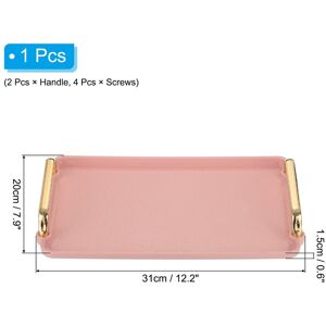 Unique Plastic Serving Tray with Gold Handle, Decorative Tray Jewelry Platter Pink 12.2 Unique Plastic Serving Tray with Gold Handle, Decorative Tray Jewelry Platter Pink 12.2