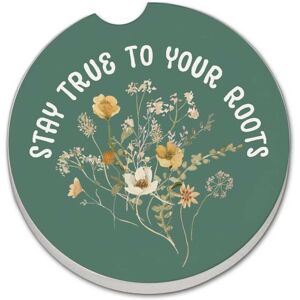 CounterArt Roots 2 Pack Absorbent Stone Coaster for Vehicle Cup Holder 2.6” Diameter Manufactured in The USA Multi 2.5 In. L X 2.5 In. W X 0.5 In. D CounterArt Roots 2 Pack Absorbent Stone Coaster for Vehicle Cup Holder 2.6” Diameter Manufactured in The USA Multi 2.5 In. L X 2.5 In. W X 0.5 In. D