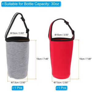 Unique Tumbler Carrier Holders Set, Neoprene Insulated Mug Drinks Water Bottle Cap Sleeve Protector - 30oz Grey, Red 30oz Unique Tumbler Carrier Holders Set, Neoprene Insulated Mug Drinks Water Bottle Cap Sleeve Protector - 30oz Grey, Red 30oz