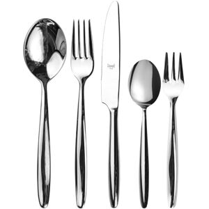 Mepra Acqua Flatware Set with Cake Fork and H/H Knives - 30 Pieces - Stainless Steel Silver Service for 6 Mepra Acqua Flatware Set with Cake Fork and H/H Knives - 30 Pieces - Stainless Steel Silver Service for 6