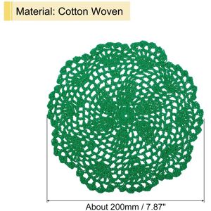 Unique Crochet Doilies, 8 Inch - Handmade Crochet Cotton Coaster Christmas Green 4Pcs Unique Crochet Doilies, 8 Inch - Handmade Crochet Cotton Coaster Christmas Green 4Pcs