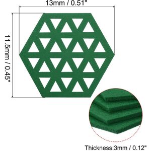 Unique Felt Coaster, Hexagonal Pad Coaster for Drink Cup Pot Bowl Vase Green 0.45 In. W X 0.12 In. D Unique Felt Coaster, Hexagonal Pad Coaster for Drink Cup Pot Bowl Vase Green 0.45 In. W X 0.12 In. D