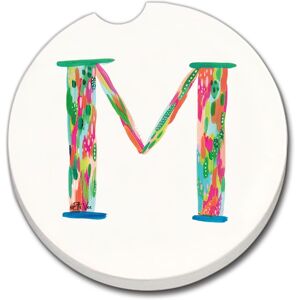 Counterart Absorbent Stoneware Car Coaster, Hello Color M, Set of 2 - 2.5 Multi 2.5 Counterart Absorbent Stoneware Car Coaster, Hello Color M, Set of 2 - 2.5 Multi 2.5