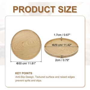 Unique Wooden Serving Tray Round Decorative Platter Light Brown 11.8 Inch Unique Wooden Serving Tray Round Decorative Platter Light Brown 11.8 Inch