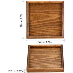 Unique Wood Serving Tray Square Decorative Platter Home Kitchen Table, Brown 7 Inch Unique Wood Serving Tray Square Decorative Platter Home Kitchen Table, Brown 7 Inch