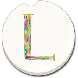 Counterart Absorbent Stoneware Car Coaster, Hello Color L, Set of 2 - 2.5 Multi 2.5 Counterart Absorbent Stoneware Car Coaster, Hello Color L, Set of 2 - 2.5 Multi 2.5
