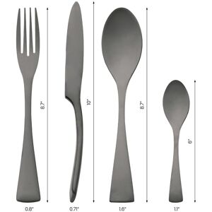 Unique 4 Pcs Silverware Set, Stainless Steel Flatware with Knife Cutlery Set, Serving Utensils Set for Kitchen Eating Tableware - 4 PCS Black 4 PCS Unique 4 Pcs Silverware Set, Stainless Steel Flatware with Knife Cutlery Set, Serving Utensils Set for Kitchen Eating Tableware - 4 PCS Black 4 PCS