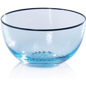 Zodax Sicilian 4-Piece Set Swirl Glass Serving Bowls Aqua & Navy 2.75 In. H X 5.0 In. D Zodax Sicilian 4-Piece Set Swirl Glass Serving Bowls Aqua & Navy 2.75 In. H X 5.0 In. D